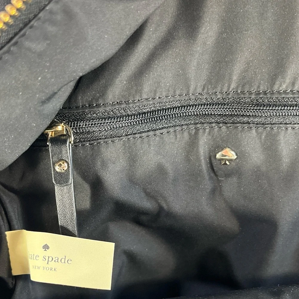 Kate Spade Watson Lane Hartley Black Nylon Small Medium Backpack Bag Golden Zip